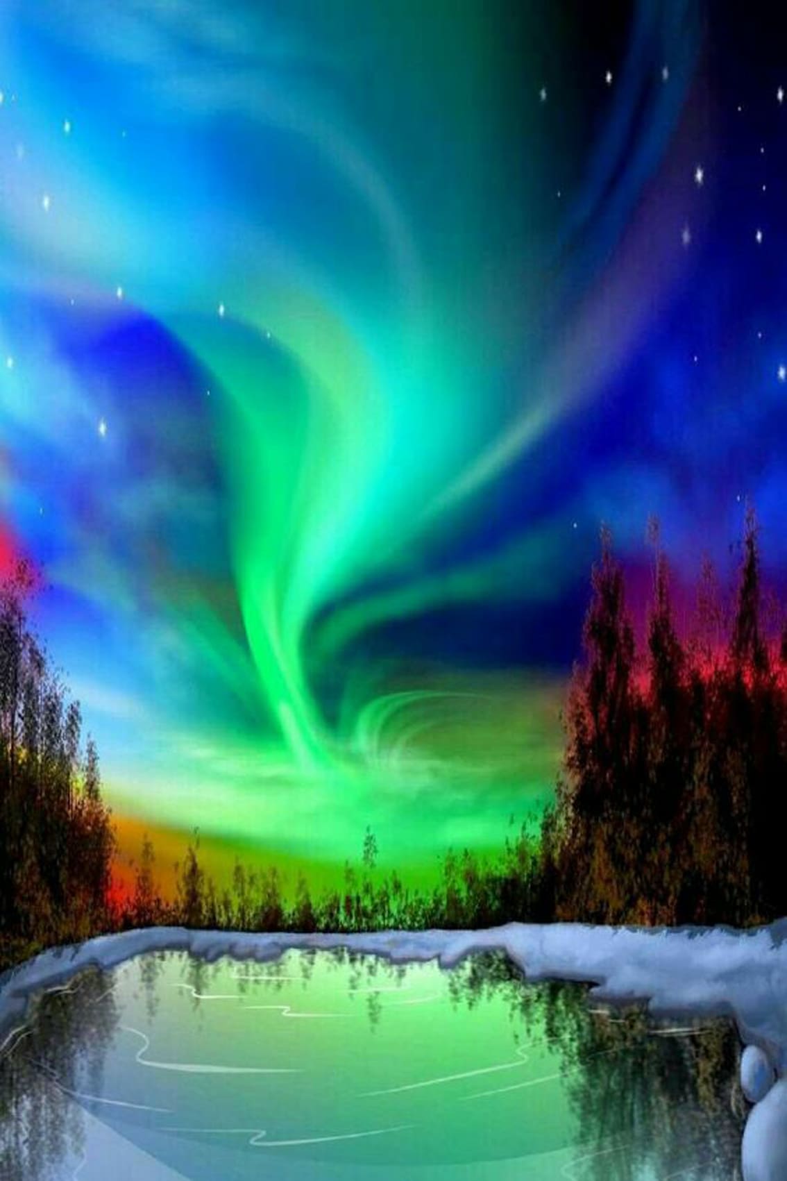 Polarlichter Diamond Painting