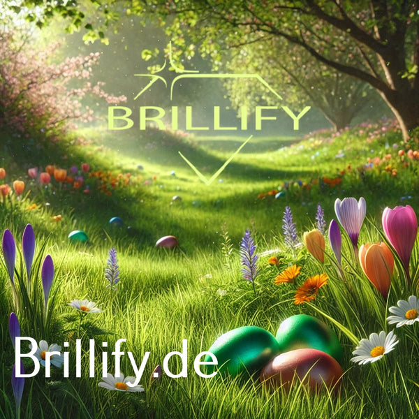 Diamond Painting einer Frühlingswiese mit Ostereiern im Gras, Krokussen und sanftem Sonnenlicht